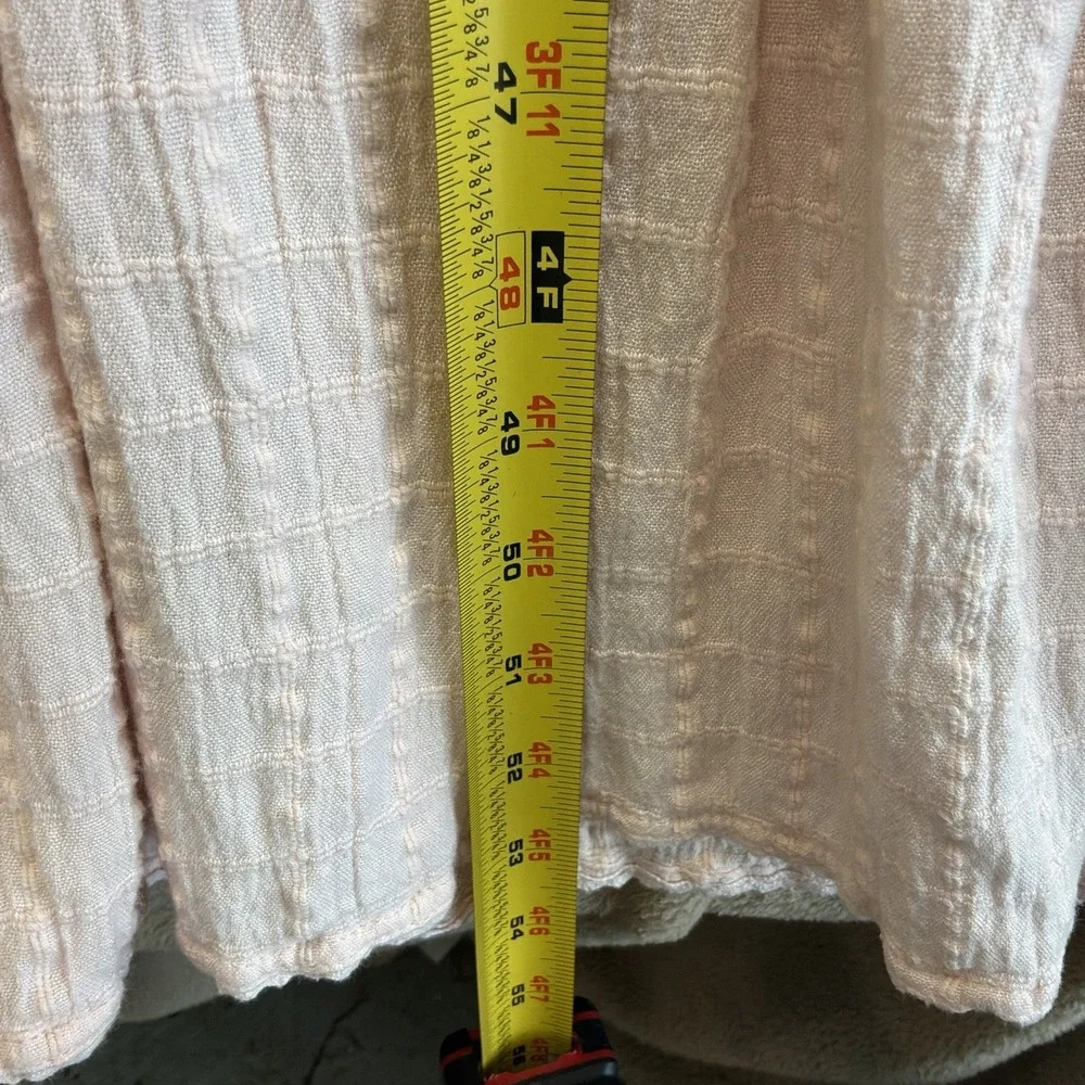 Aerie Sz M Pink Maxi Dress Babydoll‎ Halter Gauze Cotton Tiered EUC